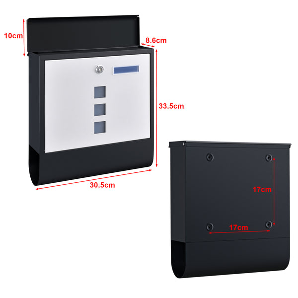 [en.casa] Brievenbus Sanitz 33,5x30,5x9,6 cm staal gegalvaniseerd
