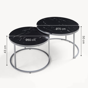 [en.casa] Salontafel Skagen set van 2 rond - 3 varianten