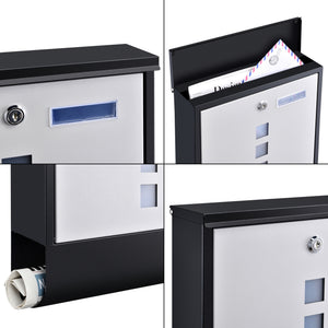 [en.casa] Brievenbus Sanitz 33,5x30,5x9,6 cm staal gegalvaniseerd