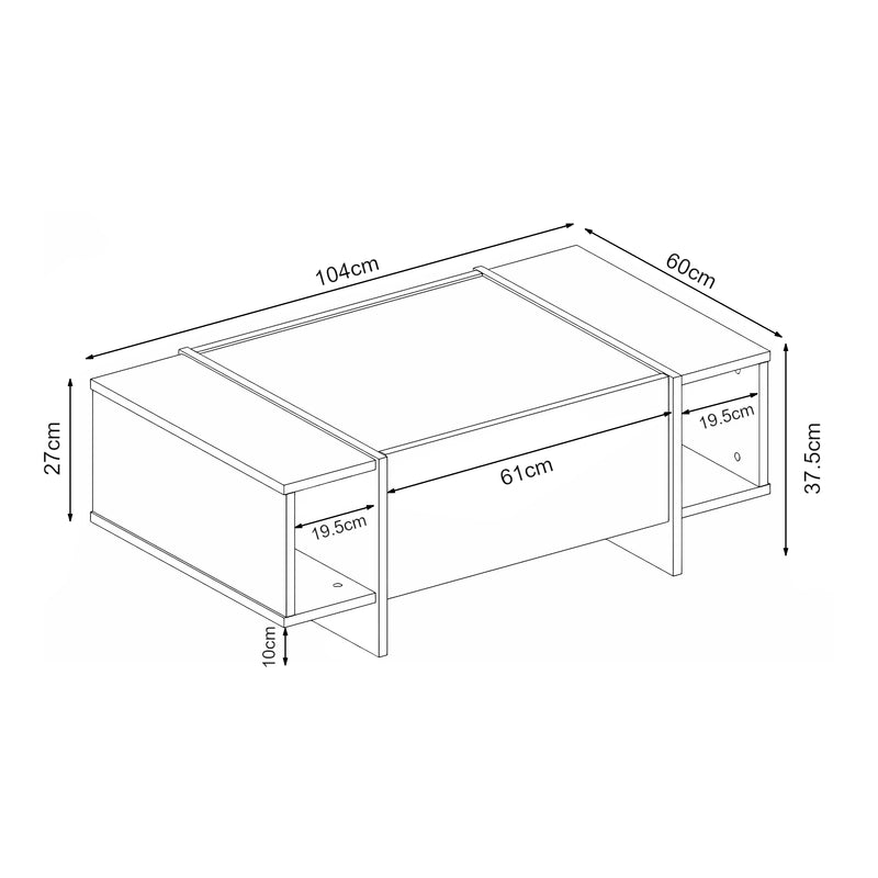 Maatschets Salontafel Tavak 104x60x38 cm [en.casa]