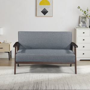 2-zits gestoffeerde bank Kinda 121x69x75 cm grijs [en.casa] - premiumXL