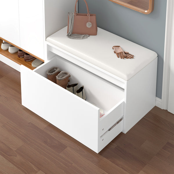 Opbergbank Degerfors schoenenkast met lade 80x39x45 cm [en.casa]