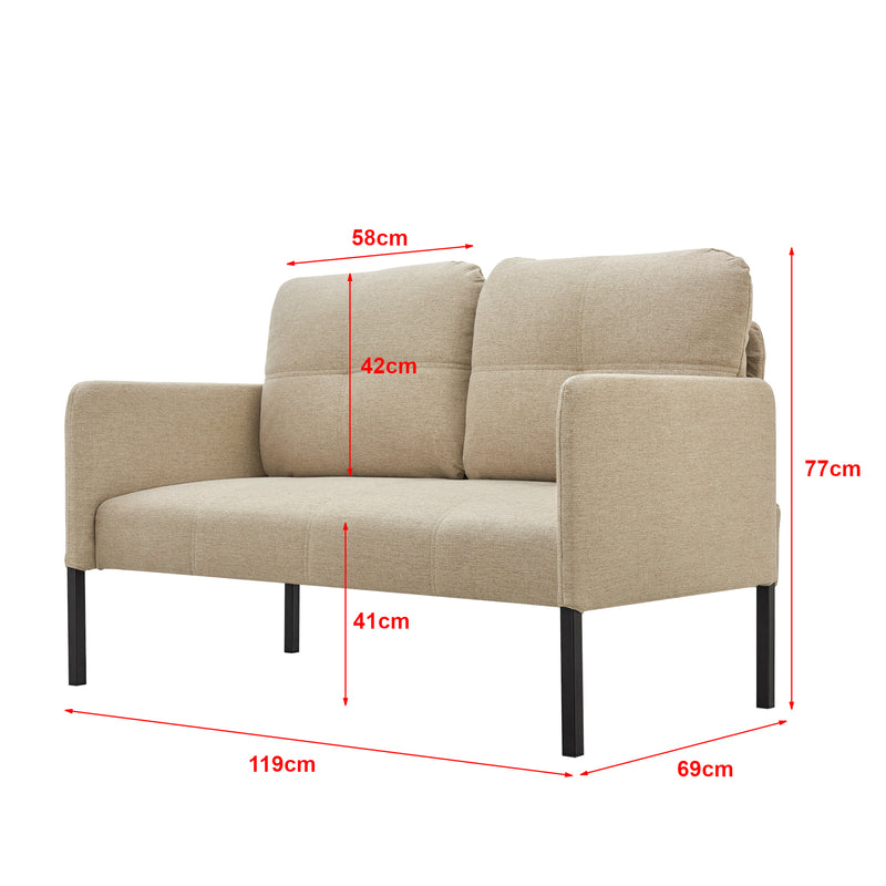 Maatschets [en.casa] Tweezitsbank Reichling 77x119x69 cm - 2 varianten