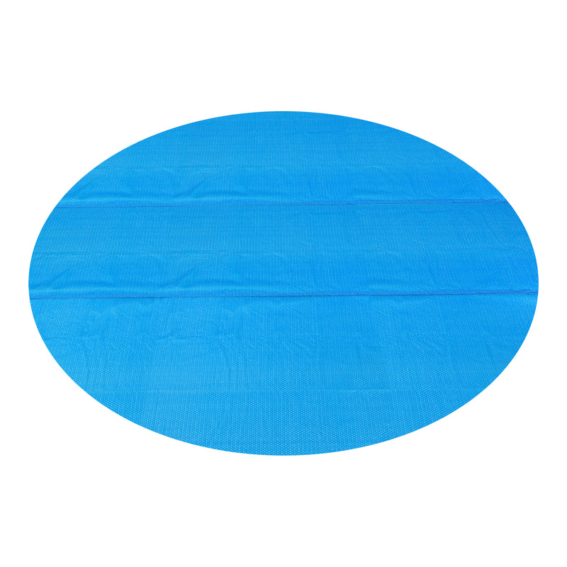 Maatschets Zwembadafdekking Ferrarno zonnedoek rond PE blauw [en.casa]