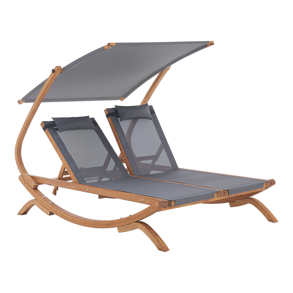 [en.casa] Dubbel ligbed Karystos met luifel 197x156x144 cm