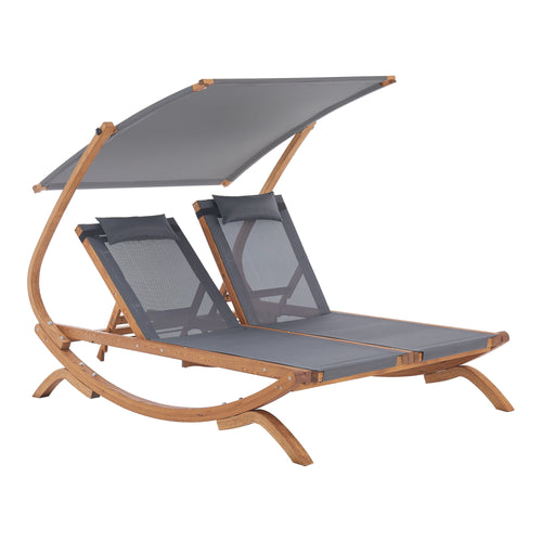 [en.casa] Dubbel ligbed Karystos met luifel 197x156x144 cm