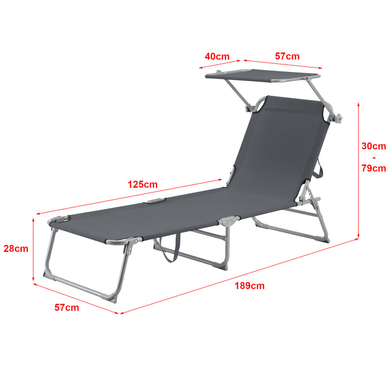 Maatschets Ligbed met luifel Getaria 189x57x28 cm 115 kg [en.casa]