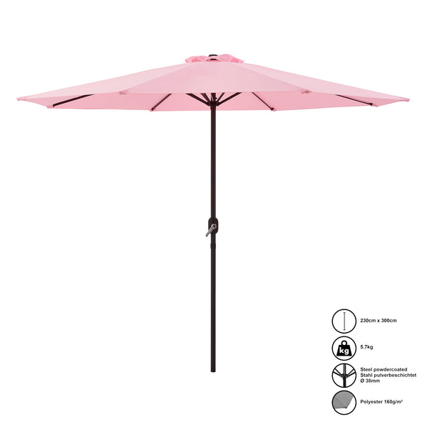 Tuin parasol stokparasol Ø300x230 cm - 3 varianten