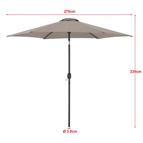 casa.pro Tuin parasol Altino stokparasol Ø270x235 cm - 2 varianten
