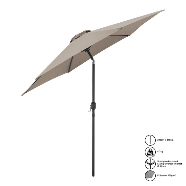 casa.pro Tuin parasol Altino stokparasol Ø270x235 cm - 2 varianten