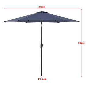 casa.pro Tuin parasol Altino stokparasol Ø270x235 cm - 2 varianten