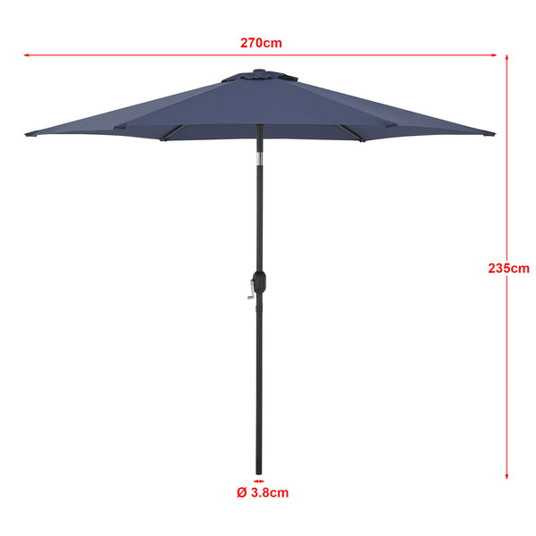 casa.pro Tuin parasol Altino stokparasol Ø270x235 cm - 2 varianten