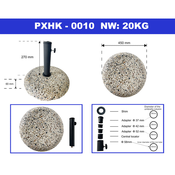 Parasolvoet Bitritto parasolhouder beton rond Ø45x6 cm casa.pro