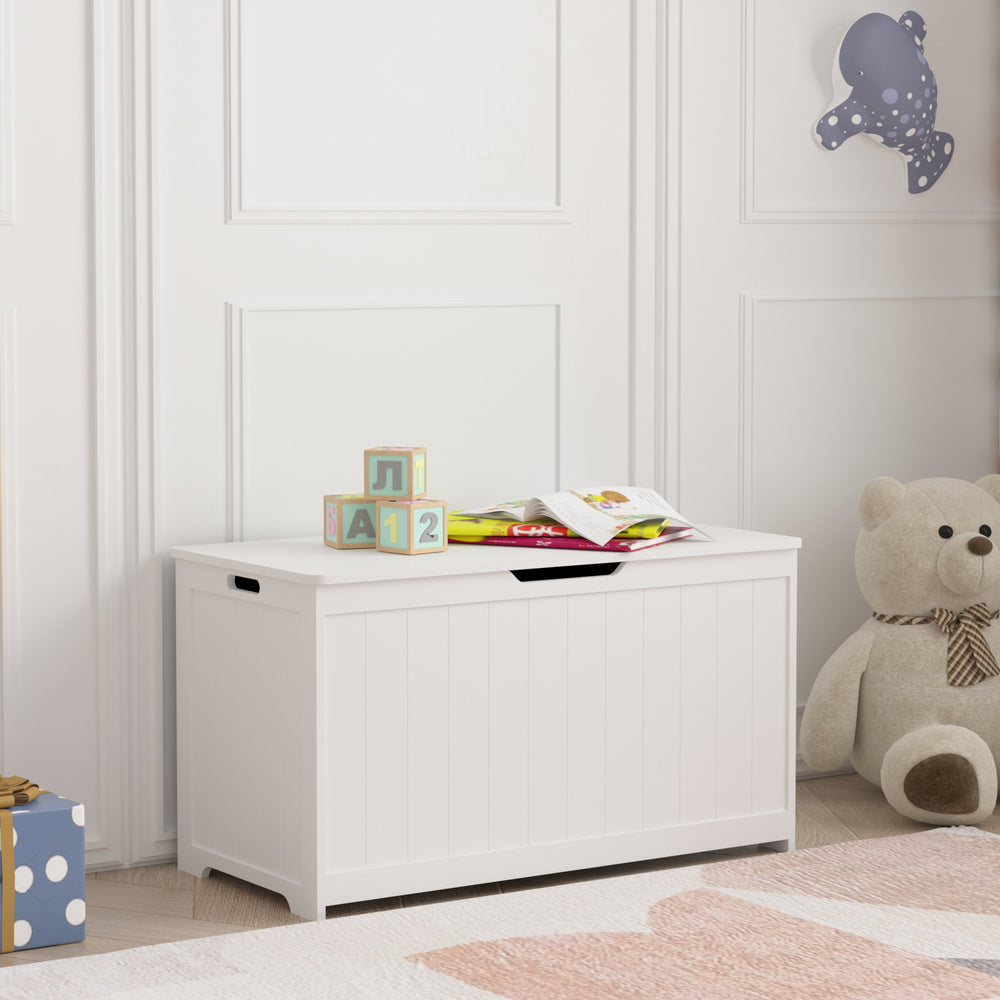 Speelgoedkist Podek 80x40x44,5 cm Wit [en.casa] - premiumXL