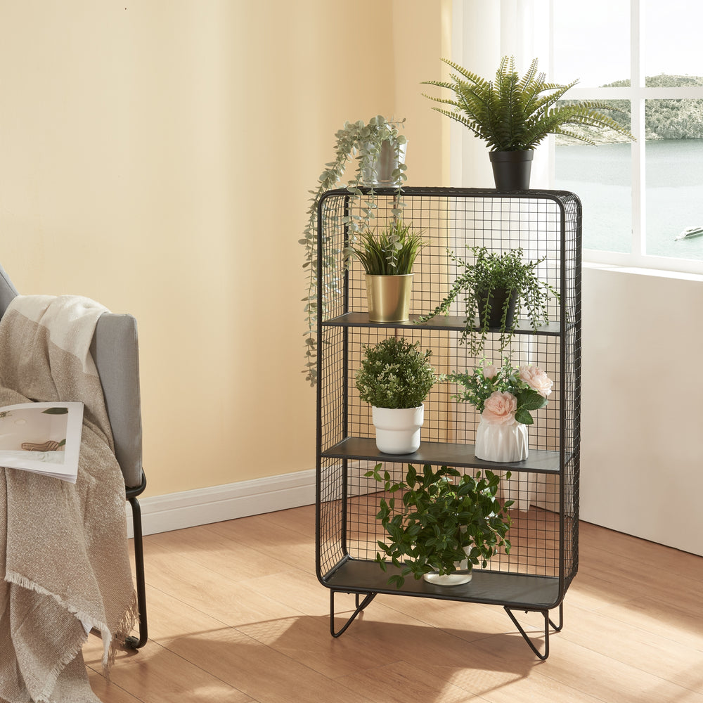 [en.casa] Staand rek Volda open kast 90x50x19 cm zwart