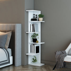 [en.casa] Boekenkast Pandrup schap 141x37x22 cm wit