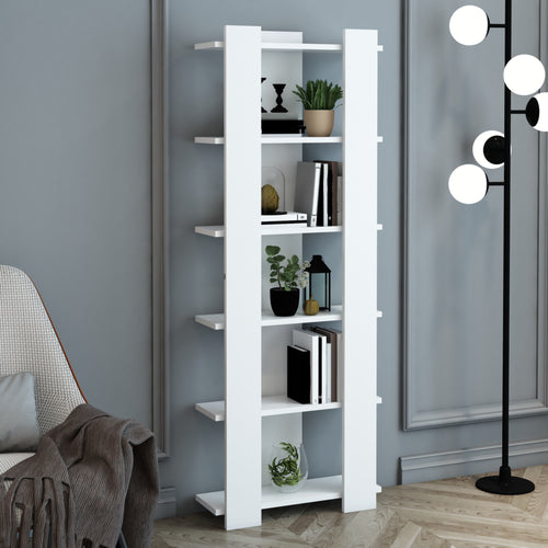 [en.casa] Boekenkast Præstø schap 160x60x19,5 cm wit