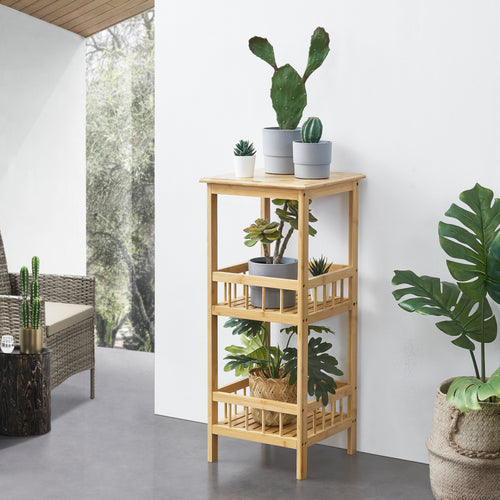 Standregal Pyhäjärvi Bamboe 79x33x33 cm Natuur [en.casa] - premiumXL
