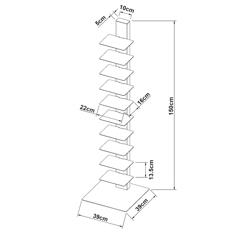 Maatschets Boekenkast Eksjö schap 150x39x39 cm [en.casa]