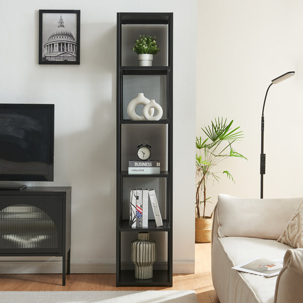 Boekenkast Finspång met 5 vakken 185x38x38 cm [en.casa]