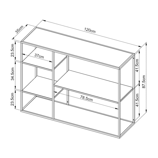 Staand rek Isojoki open kast 120x35x87,5 cm [en.casa] 