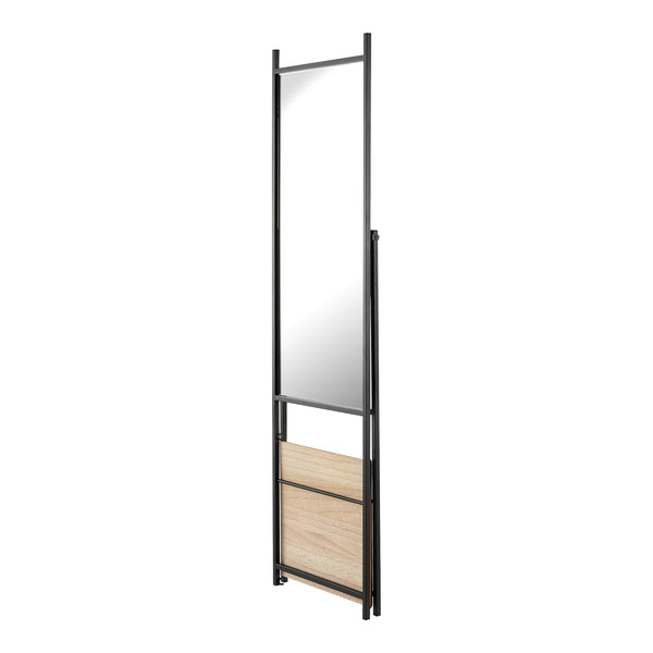 [en.casa] Spiegel vrijstaand Chamois 150x44x60 cm zwart en eikenkleurig - 2 varianten