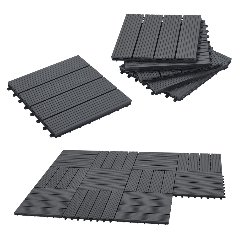WPC Tegels Schramberg 11-delige set 1m² in verschillende kleuren [en.casa] - premiumXL