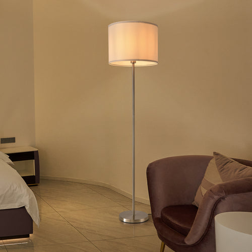 Stehleuchte Tamworth E27 Zilver Textiel [lux.pro] - premiumXL