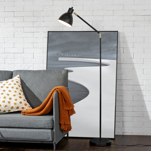 lux.pro Staande lamp Stockport vloerlamp 139 cm zwart wit en goudkleurig E27
