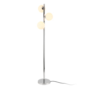 Staande lamp Gent vloerlamp 154 cm chroom en wit 3xE14