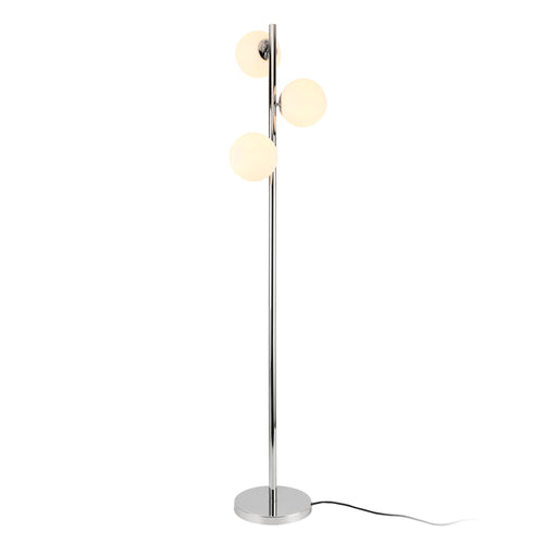 Staande lamp Gent vloerlamp 154 cm chroom en wit 3xE14