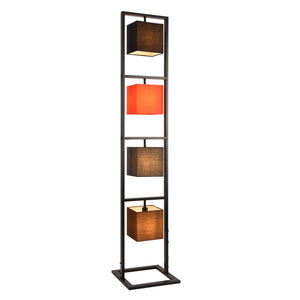 Vloerlamp staande lamp Tavira 4xE14 zwart rood grijs bruin 