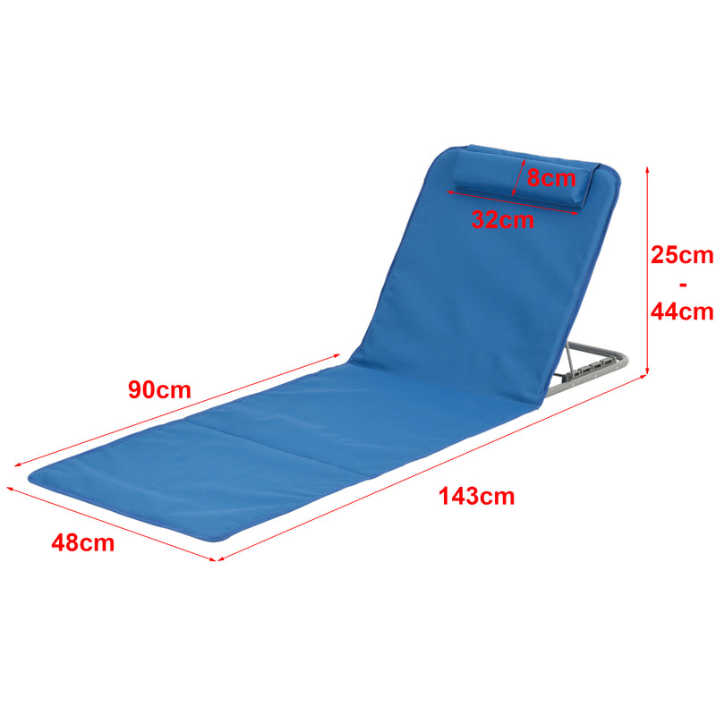 Maatschets Strandmat Donostia met rugleuning set van 2 [en.casa]