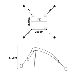 Strandtent Bernheze zonbescherming pro.tec