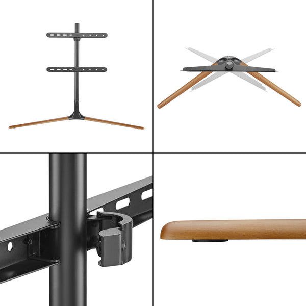 TV standaard Ystad 76,5x97x35 cm zwart en houtkleurig 65-70 inch pro.tec