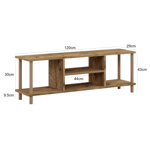 [en.casa] TV meubel Ærøskøbing 120x29x43 cm wit - 4 varianten