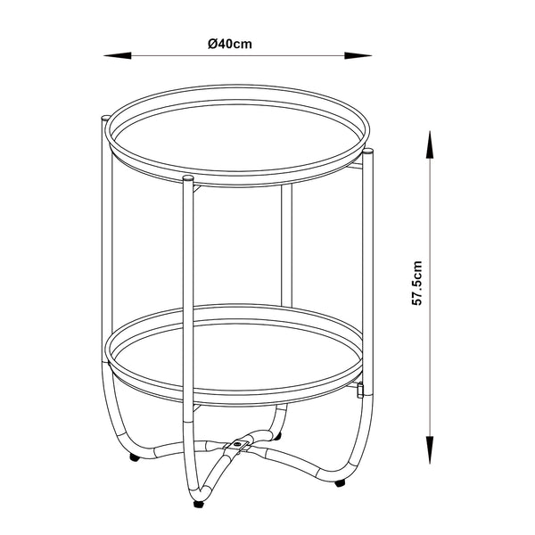 Tuintafel Sandefjord bijzettafel metaal [en.casa]