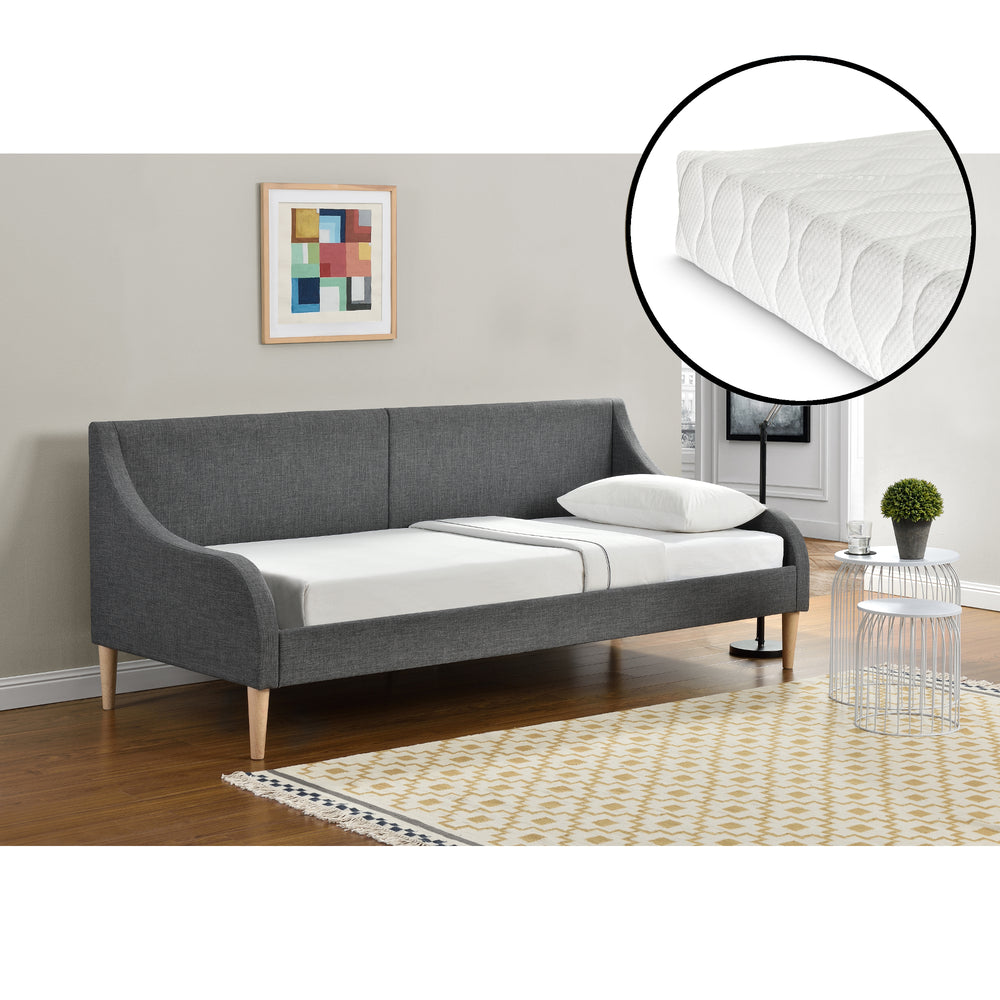 Tagesbett 90x200 cm met of zonder koudschuimmatras Donkergrijs en.casa - premiumXL