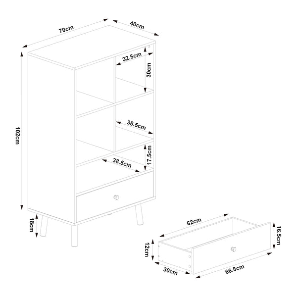 Boekenkast Reyljand 120x70x40 cm [en.casa]