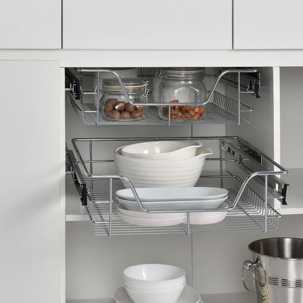 Schuiflade keukenrek mandlade set van 2 - verschillende maten