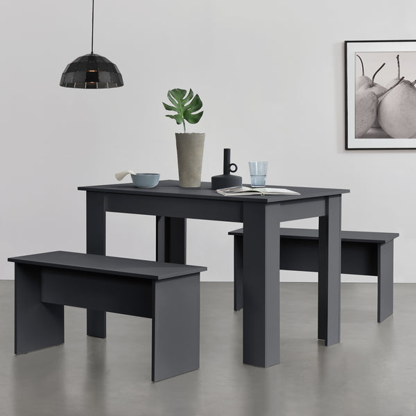 Eethoek set tafel 110x70x73 en banken 86,5x33x43,5 cm - 4 kleuren