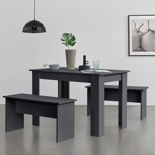 Eethoek set tafel 110x70x73 en banken 86,5x33x43,5 cm - 4 kleuren