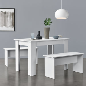 Eethoek set tafel 110x70x73 en banken 86,5x33x43,5 cm - 4 kleuren