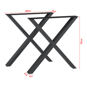 Stalen onderstel Greith set van 2 tafelpoot zwart [en.casa]