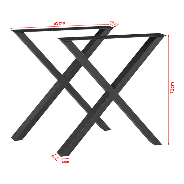 Stalen onderstel Greith set van 2 tafelpoot zwart [en.casa]
