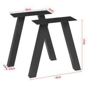 Stalen onderstel Heustreu set van 2 tafelpoot zwart [en.casa]