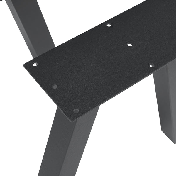 Stalen onderstel Heustreu set van 2 tafelpoot zwart [en.casa]