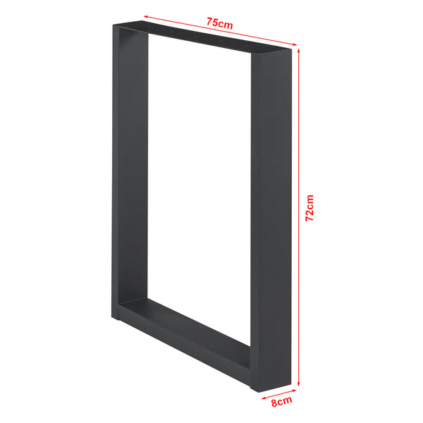 Stalen onderstel Lülsfeld set van 2 tafelpoot zwart [en.casa]