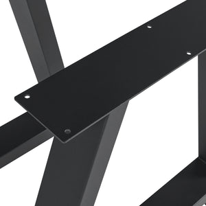 Stalen onderstel Eschau set van 2 tafelpoot zwart [en.casa]