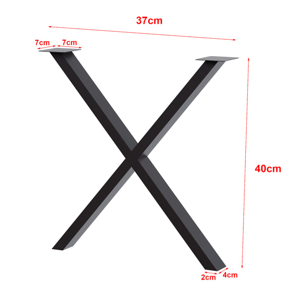 [en.casa] Stalen onderstel Høng set van 2 X tafelpoot zwart mat - 2 varianten